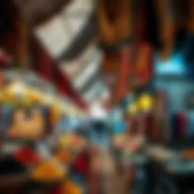 Exploring Dubai's Local Markets Vibrant local market filled with colorful spices and textiles