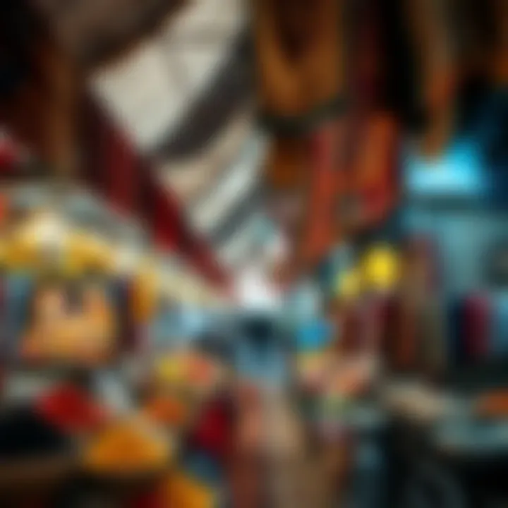 Exploring Dubai's Local Markets Vibrant local market filled with colorful spices and textiles