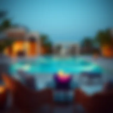 Cozy outdoor lounging area by the private pool