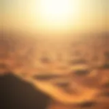 Aerial view of Al Dhafra's vast desert landscape highlighting its geographical features.