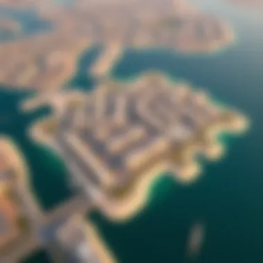 Aerial View of Al Jubail Island's Development Aerial view showcasing the development layout of Al Jubail Island