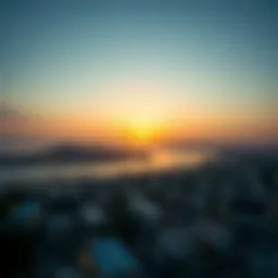 Panoramic view of Al Jubail Island at sunset