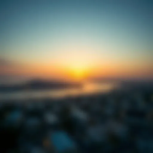 Panoramic view of Al Jubail Island at sunset