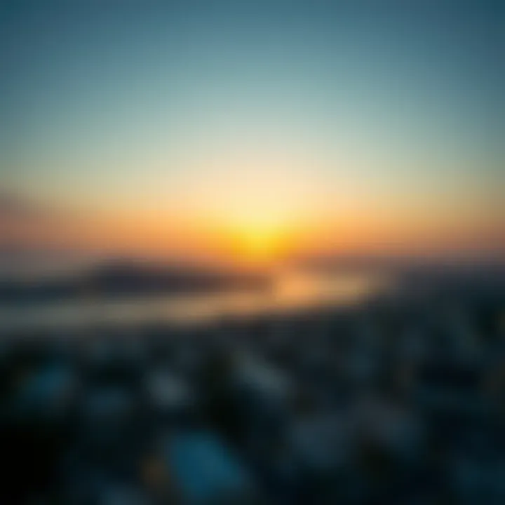 Beautiful Sunset Over Al Jubail Island Panoramic view of Al Jubail Island at sunset