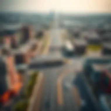 Aerial View of Al Khail Road Aerial view showcasing Al Khail Road and surrounding developments