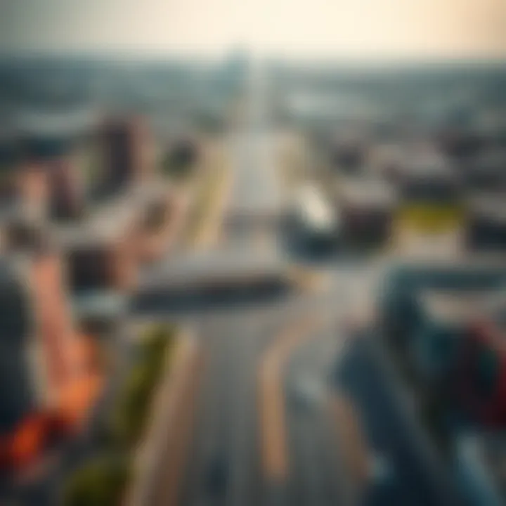 Aerial View of Al Khail Road Aerial view showcasing Al Khail Road and surrounding developments