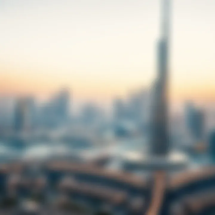 Dubai Skyline with Al Moosa Tower 2 Panoramic skyline of Dubai featuring Al Moosa Tower 2