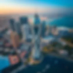 Aerial view of ART XV Tower showcasing its unique architectural design