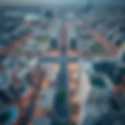 Aerial view of شارع بني ياس showcasing its urban layout