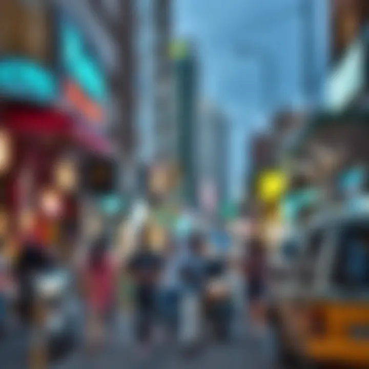 Vibrant street life and local businesses on شارع بني ياس