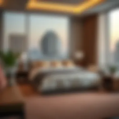 A map illustrating various locations for bed spaces around Business Bay.