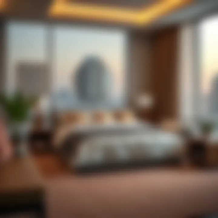 A map illustrating various locations for bed spaces around Business Bay.