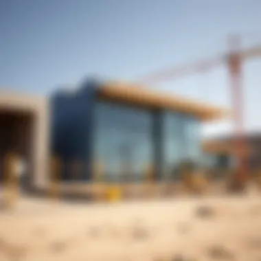 A modern construction site showcasing innovative materials in Dubai