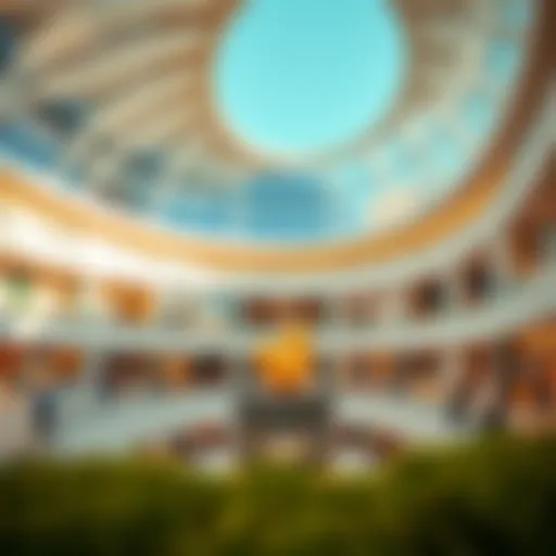 Architectural design of a circle mall in Dubai