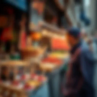 Delicacies of Deira: A Street Food Experience Street food vendor offering a variety of local delicacies