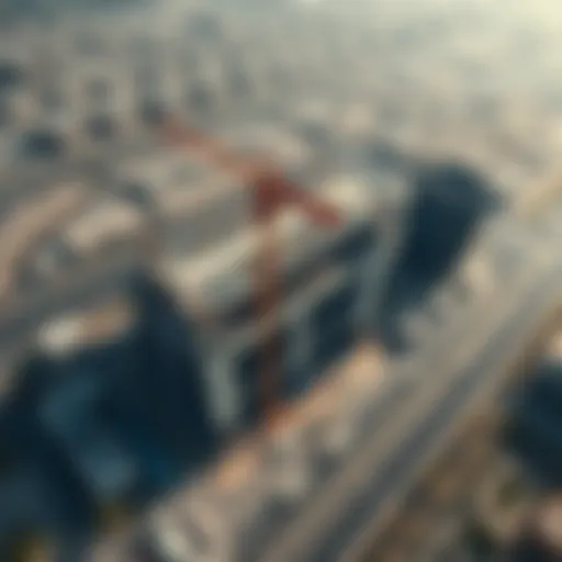 Aerial view of Deira Mall under construction