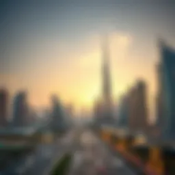 Elegant skyline view showcasing downtown Dubai's architectural marvels