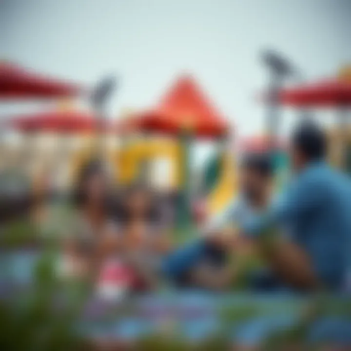 Families enjoying quality time together in the vibrant environment of the play area.