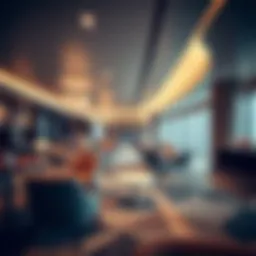 Elegant interior of the Emirates Business Class Lounge