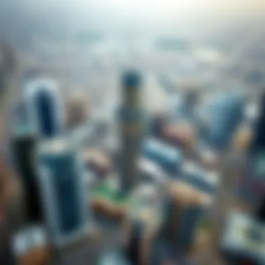 Aerial View of DIFC with Emirates Financial Tower Aerial view showcasing the DIFC landscape with Emirates Financial Tower