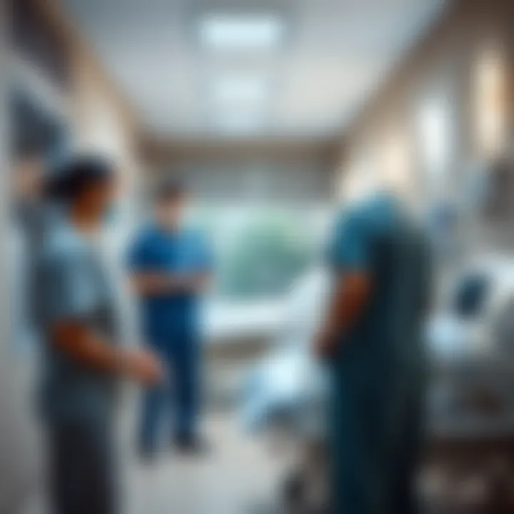 Staff Interaction with Patients Hospital staff engaging with patients in a caring environment