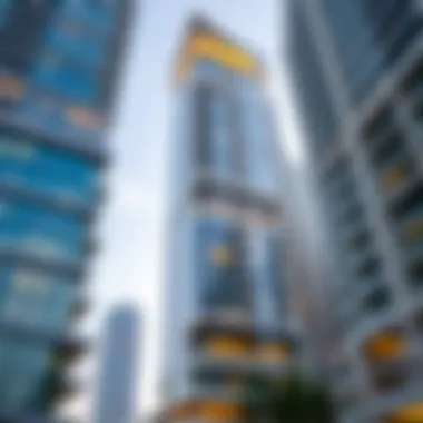 Architectural details showcasing the design of Executive Towers