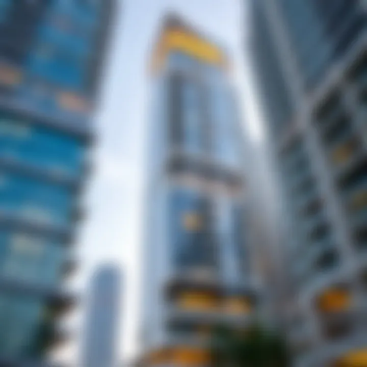 Architectural details showcasing the design of Executive Towers