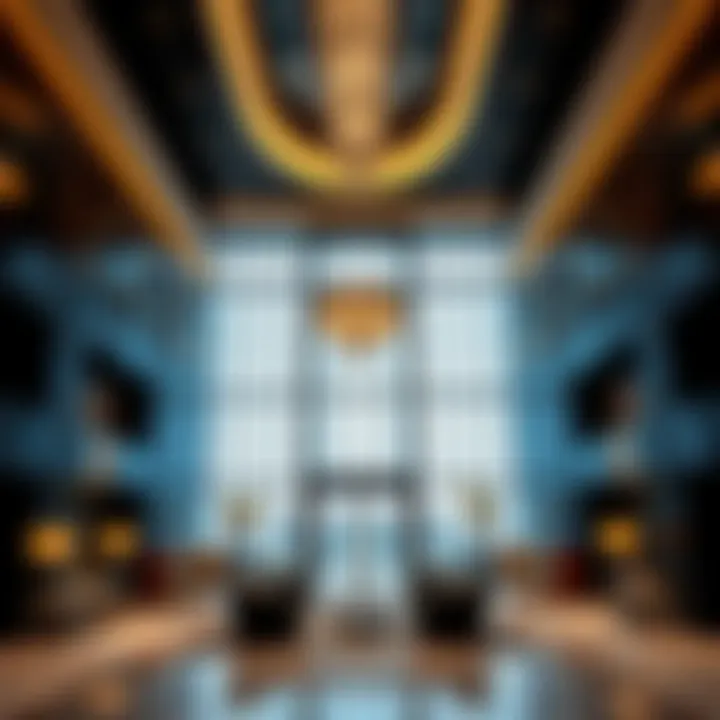 Luxurious lobby showcasing modern interior design of Falcon Tower