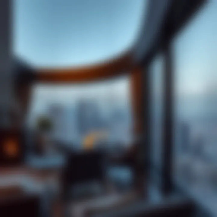 Breathtaking Views from فندق قصر العين Terrace Panoramic view of Dubai skyline from hotel terrace
