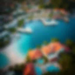 Aerial view of Gardenia Bay highlighting its luxurious waterfront properties