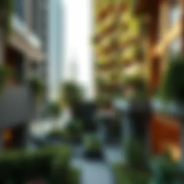 Innovative vertical garden design in an urban setting