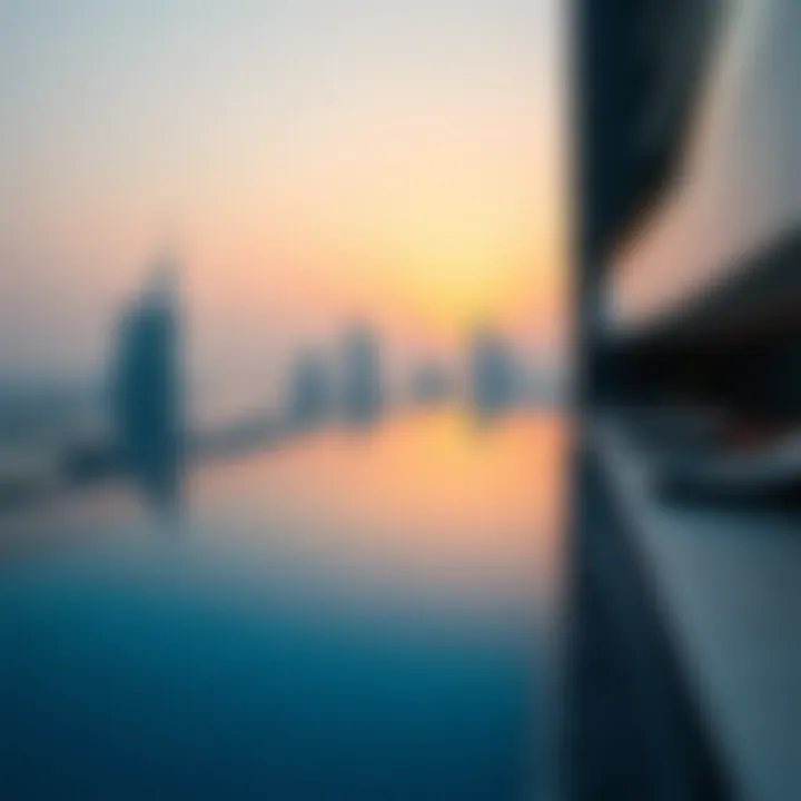 Infinity Pool with Skyline Views at Habtoor Tower Marina Infinity pool at Habtoor Tower Marina offering stunning skyline views