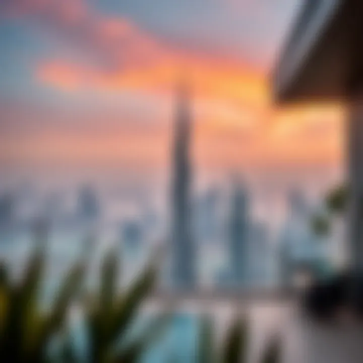 Stunning view of Dubai skyline from a rental property