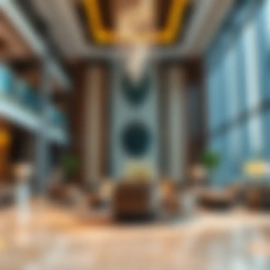 Luxurious hotel lobby showcasing modern design