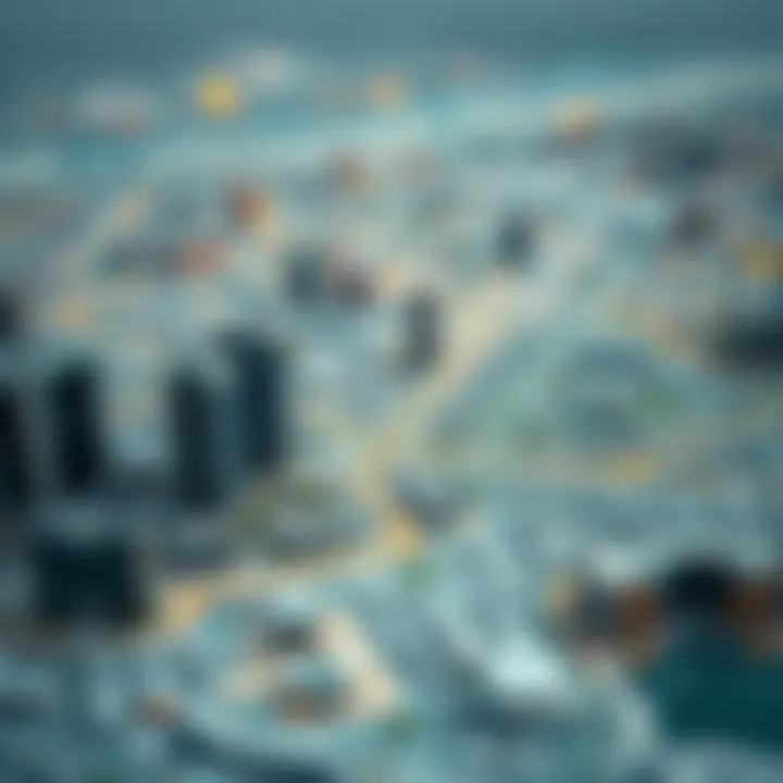 Urban Planning Insights in Dubai A detailed map showcasing urban planning elements in Dubai