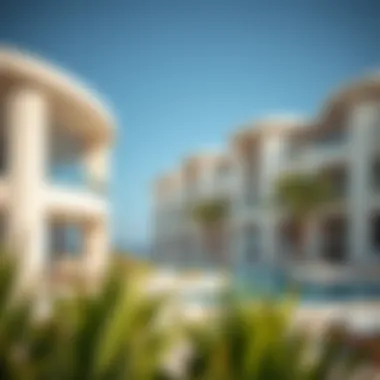 Unique Architectural Features of La Mer Beach A close-up of La Mer Beach's unique architectural features, blending contemporary design with coastal beauty.