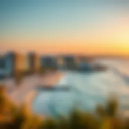 A panoramic view of La Mer Beach showcasing the vibrant beachfront with modern architecture.