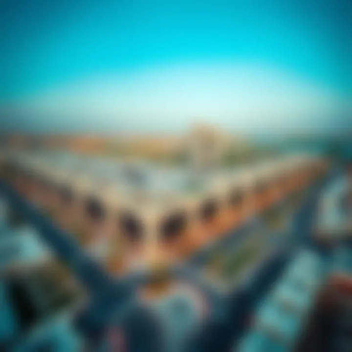 Aerial Perspective of Manazil Mankhool Aerial view of Manazil Mankhool showcasing its modern architecture and urban layout.