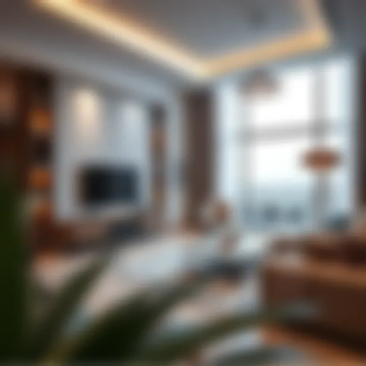 Stylish Apartment Interiors in Mankhool Interior of a contemporary apartment in Manazil Mankhool highlighting luxury living spaces.