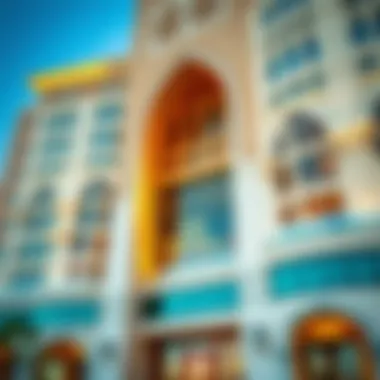 Architectural Wonders of Mohammed Bin Rashid City Architectural details of a prominent building in the city