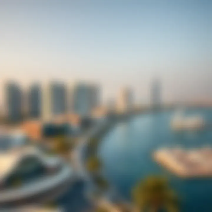 Stunning Panoramic View of Reem Island A panoramic view of Reem Island showcasing modern architecture and waterfront
