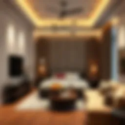 Modern studio interior design in Khalifa City A
