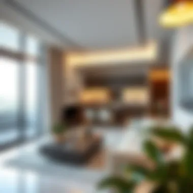 Interior of a modern apartment in Nakheel Discovery Gardens highlighting spacious living areas