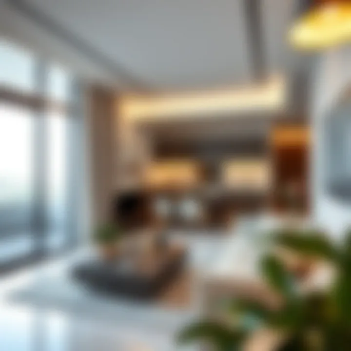 Interior of a modern apartment in Nakheel Discovery Gardens highlighting spacious living areas