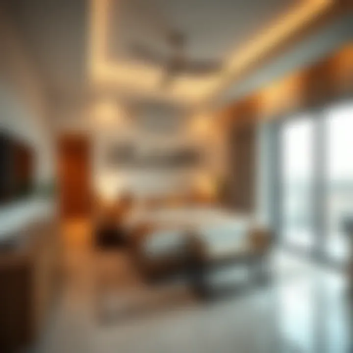 Spacious room interior in a rental property