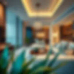 Luxurious apartment interiors showcasing modern design