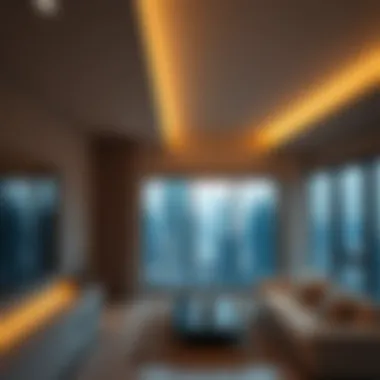 Modern apartment view showcasing a stunning skyline