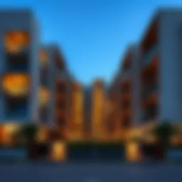 Exterior view of Sarai Apartments showcasing modern architecture