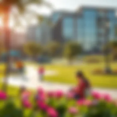 Community Park Life in Shkhbout City Vibrant community park in Shkhbout City with families enjoying outdoor activities