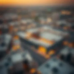 Aerial view of Ras Al Khor showcasing small warehouse spaces